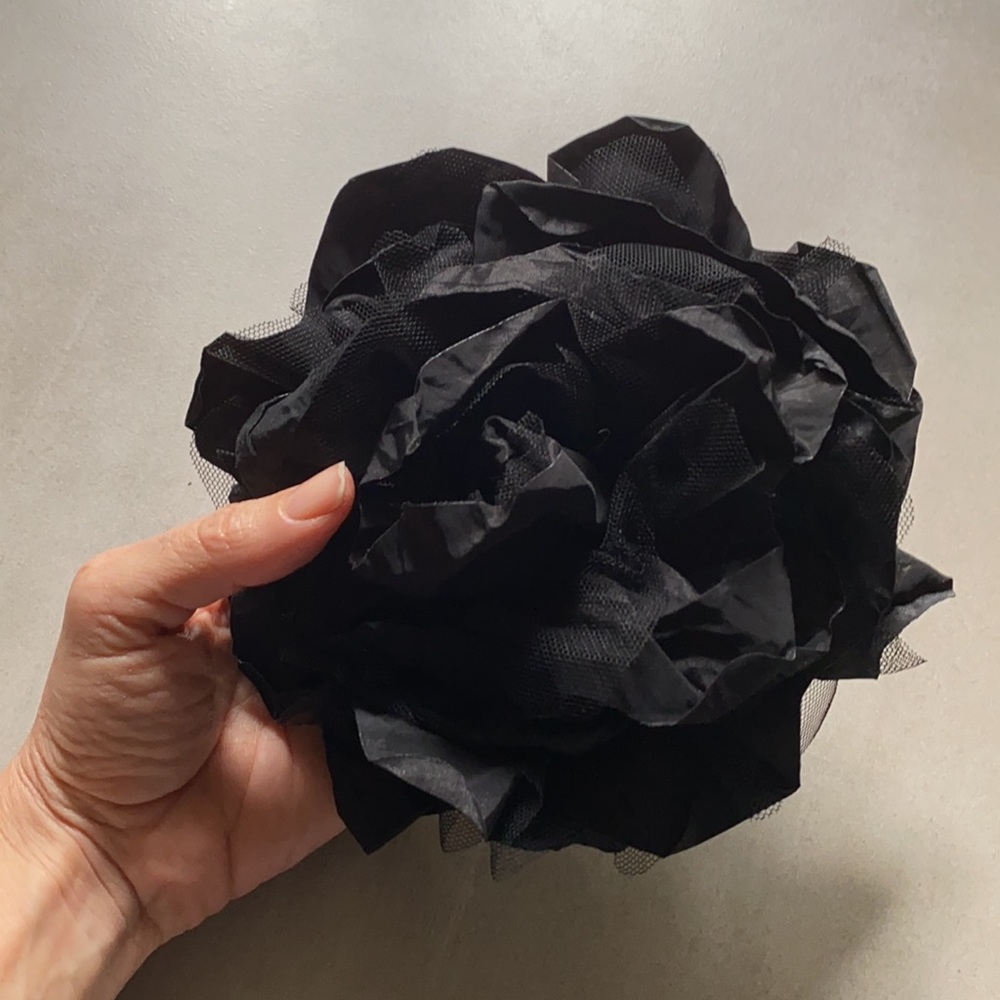 Large Black Flower- hair clip or shirt pin